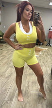 Load image into Gallery viewer, Bows on the go lemon active shorts set
