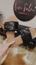 Load image into Gallery viewer, Black basket slide sandal
