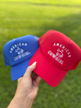 Load image into Gallery viewer, American cowgirl trucker hat RED

