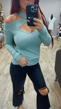 Load image into Gallery viewer, Cross my heart top ~Misty teal
