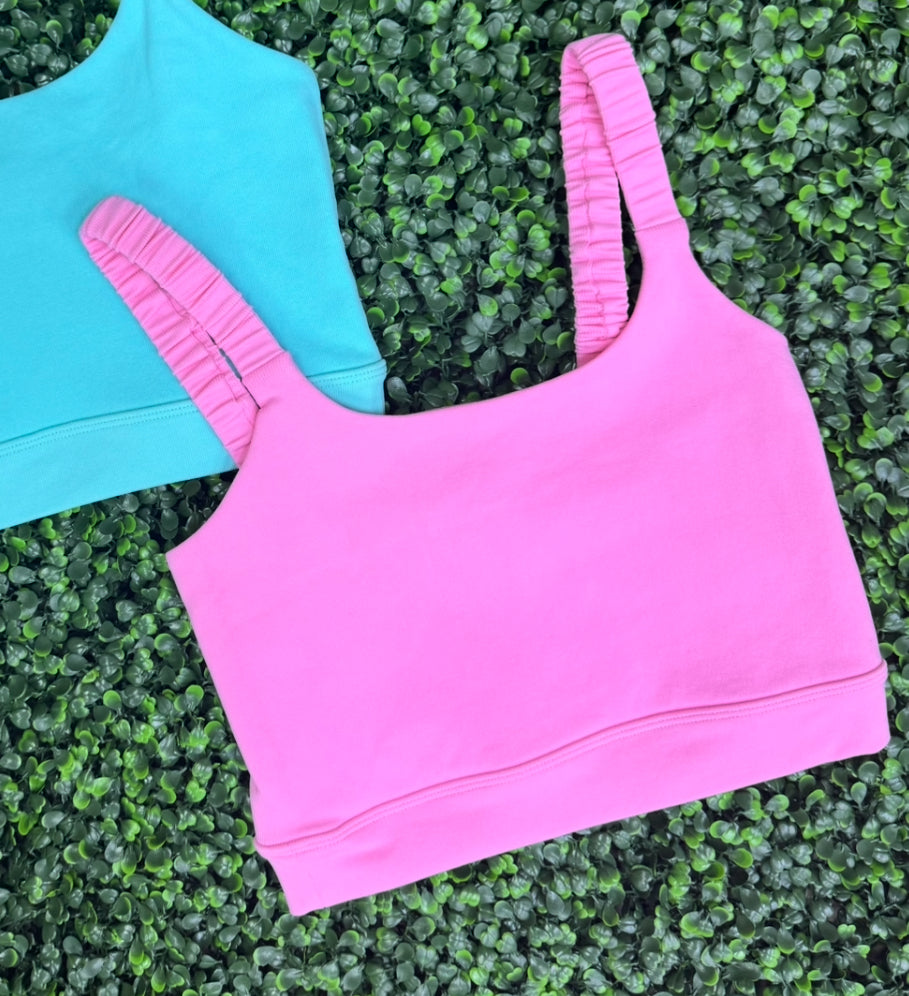 Puff (pink) scrunch strap brami