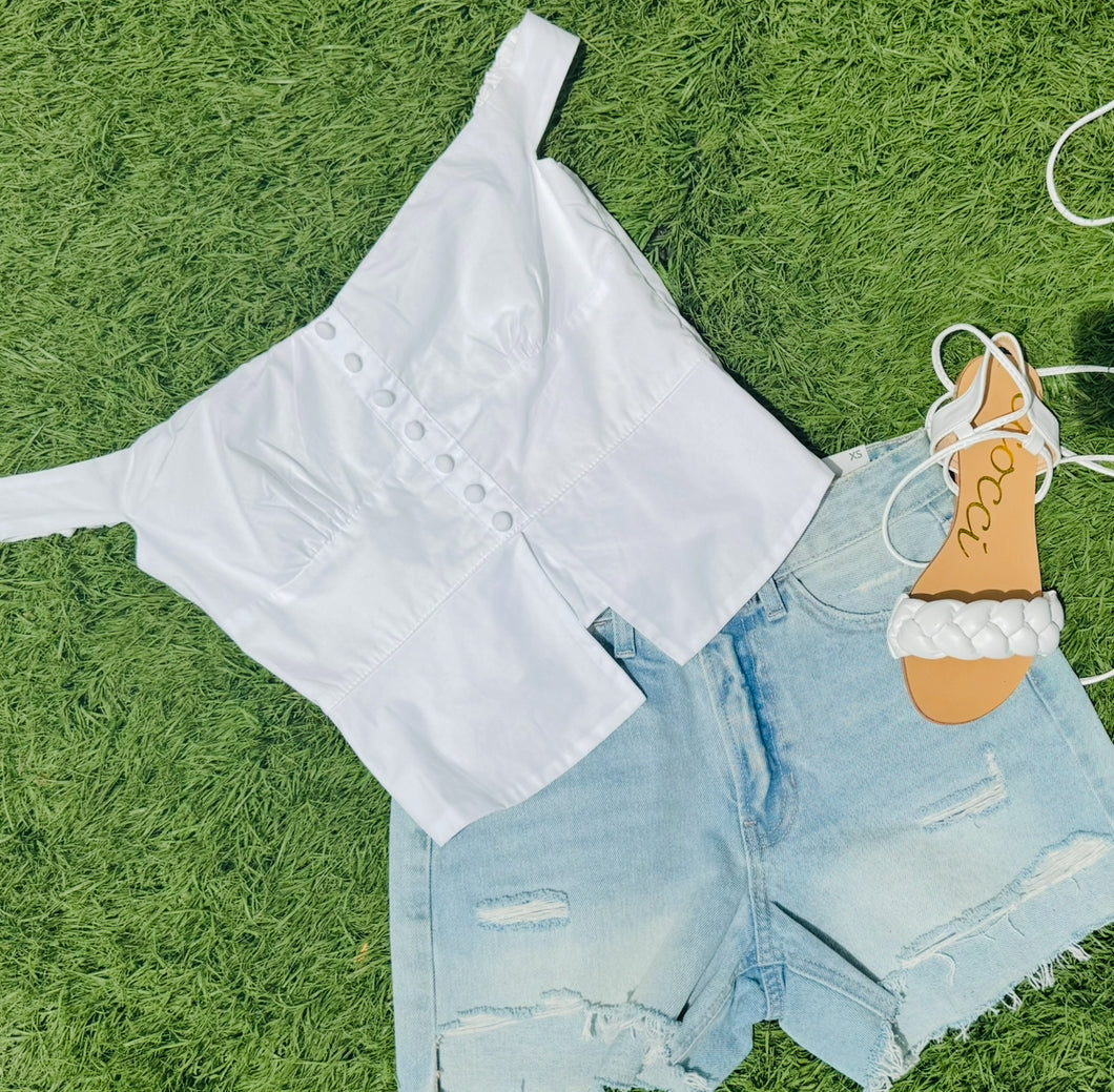 Sailors mate off the shoulder top