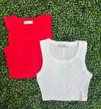 Load image into Gallery viewer, Scoop neck ribbed tank (rUby)
