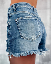 Load image into Gallery viewer, Tifton High rise button down distressed shorts
