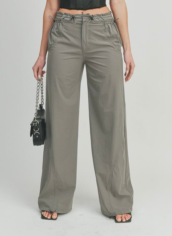 Siren Olive draw adjust string pants