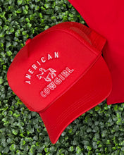 Load image into Gallery viewer, American cowgirl trucker hat RED
