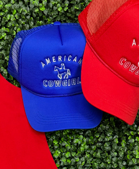 American cowgirl trucker hat(blue)