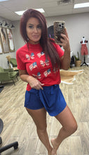 Load image into Gallery viewer, America girl bows &amp; flags tee (3 color options Red,White,Navy)
