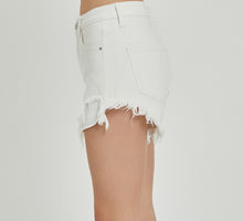 Load image into Gallery viewer, Henley white distressed pockets out shorts
