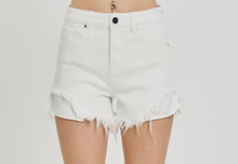 Load image into Gallery viewer, Henley white distressed pockets out shorts
