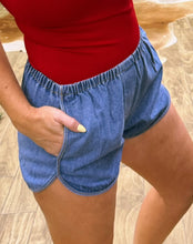 Load image into Gallery viewer, Denim Dolphin elastic shorts
