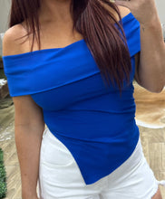 Load image into Gallery viewer, Bridgett off the shoulder Top (blue)
