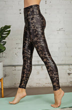 Load image into Gallery viewer, Python Gold &amp; black  Print Leggings
