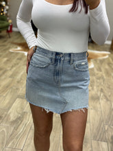 Load image into Gallery viewer, Emmy raw hem denim skirt
