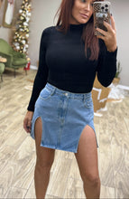 Load image into Gallery viewer, Jolene split thigh denim skirt
