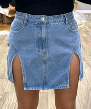 Load image into Gallery viewer, Jolene split thigh denim skirt
