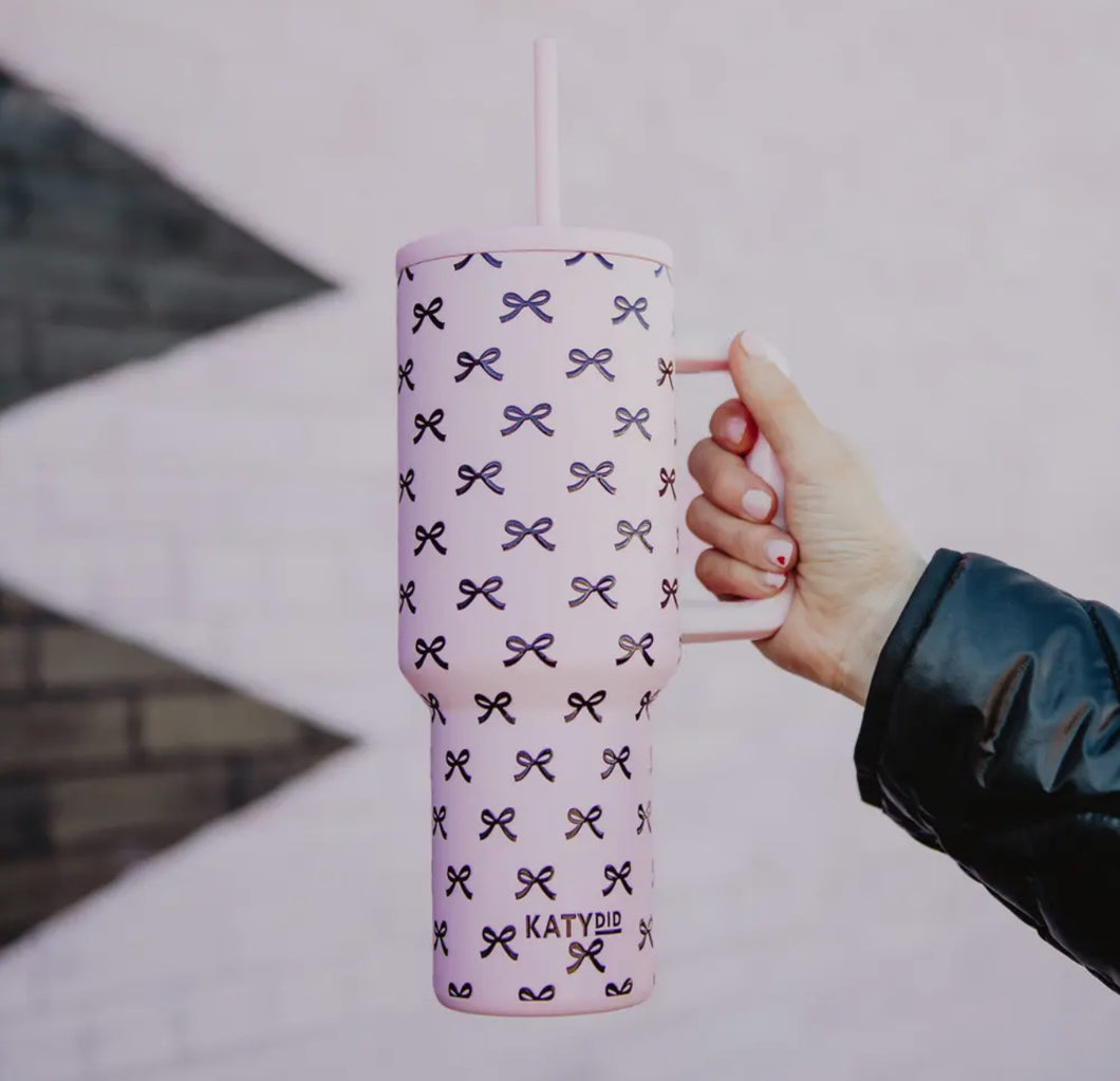 Pink bow tumbler