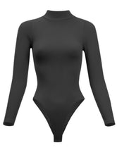 Load image into Gallery viewer, Drew highneck black bodysuit o/s
