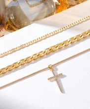 Load image into Gallery viewer, Layered cross ~ gold
