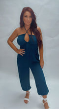 Load image into Gallery viewer, Capri jogger gauze jumpsuit ~ deep ocean blue
