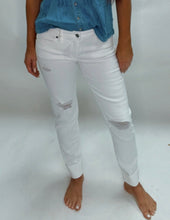 Load image into Gallery viewer, Krissy White distressed cuffed kancan jeans
