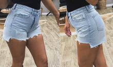 Load image into Gallery viewer, High low drop denim darlings shorts

